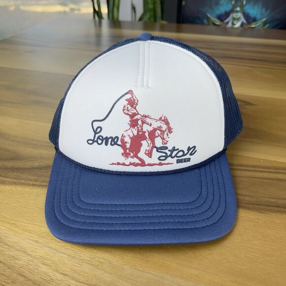 Lone Star Beer Rope Bill Snapback Mesh Trucker Hat Foam American Needle Cap OS - Picture 1 of 4